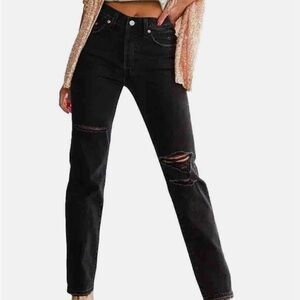 NWT Levi’s 501 Jeans Ripped Distressed High Rise Straight Button Fly Sz 30x32